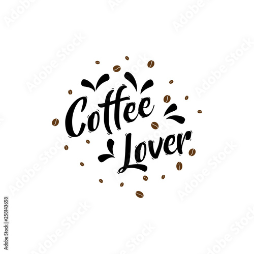 The phrase coffee lover  isolated on white background - Vector