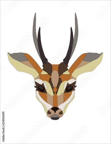 Vector decorative drawing of ROE deer.