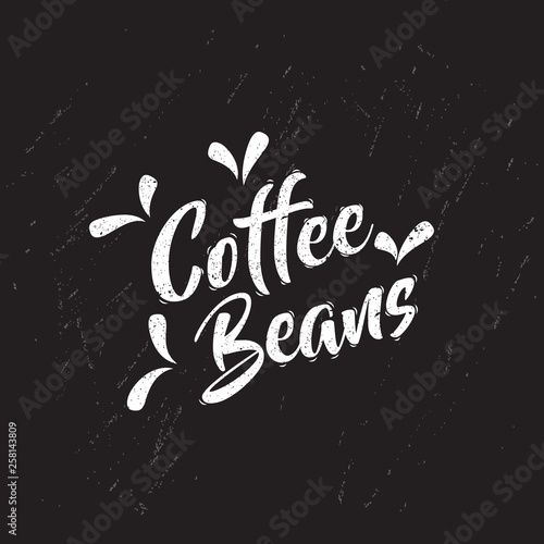  The phrase coffee beans  on the chalk board  background - Vector
