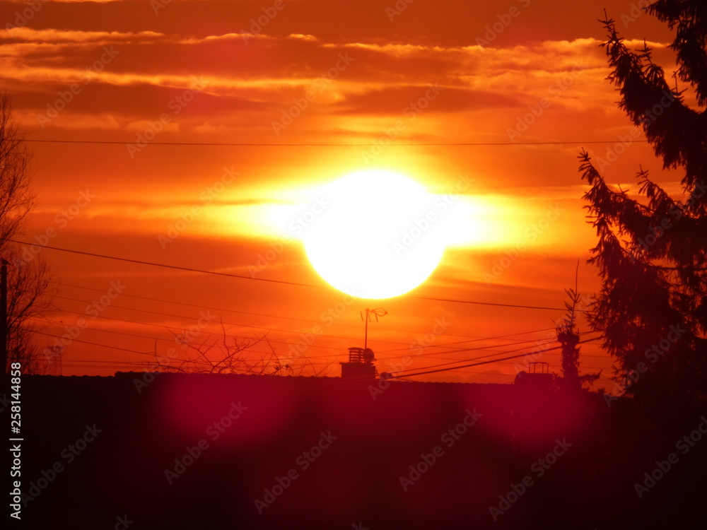 Obraz premium lever de soleil et couleur du ciel