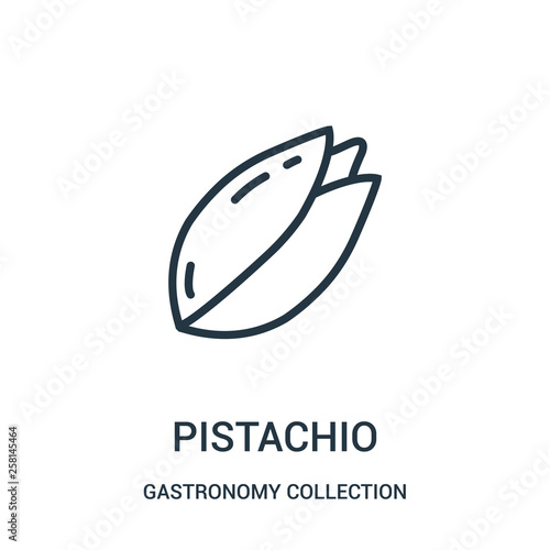 pistachio icon vector from gastronomy collection collection. Thin line pistachio outline icon vector illustration.