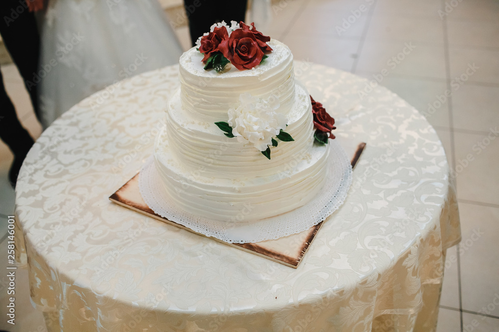 Sweet and tasty cake on the table. Sweet and tasty cake on the table.