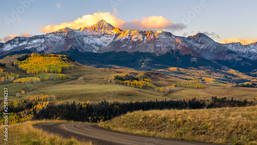Autumn Sunrise on scenic Last Dollar Road near Telluride Colorado	- Rocky Mountains  photo