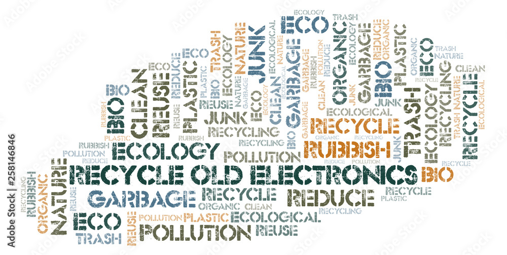 Fototapeta premium Recycle Old Electronics word cloud.