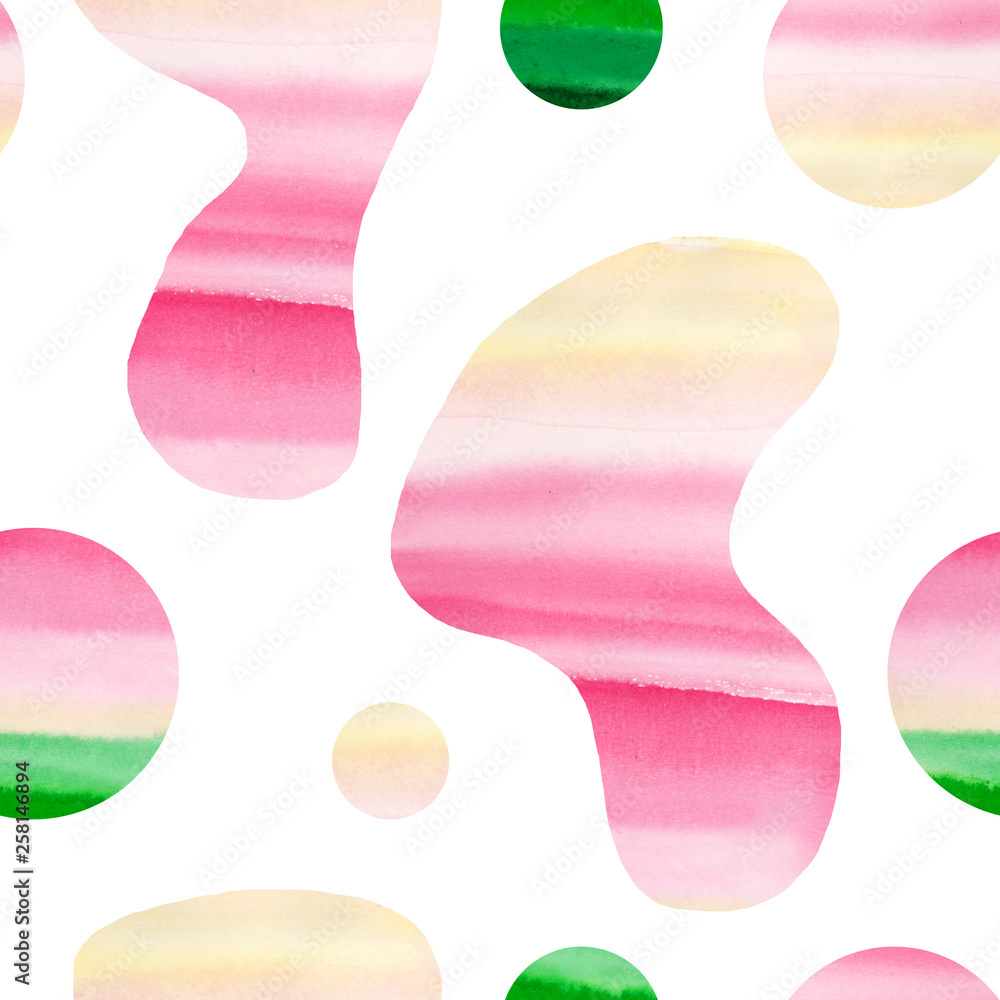 Seamless cute dotted and spot pattern. Abstract background with watercolor shapes Seamless cute dotted and spot pattern. Abstract background with watercolor shapes