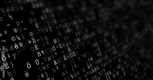 Encrypted code background. Loop animation, 4k.