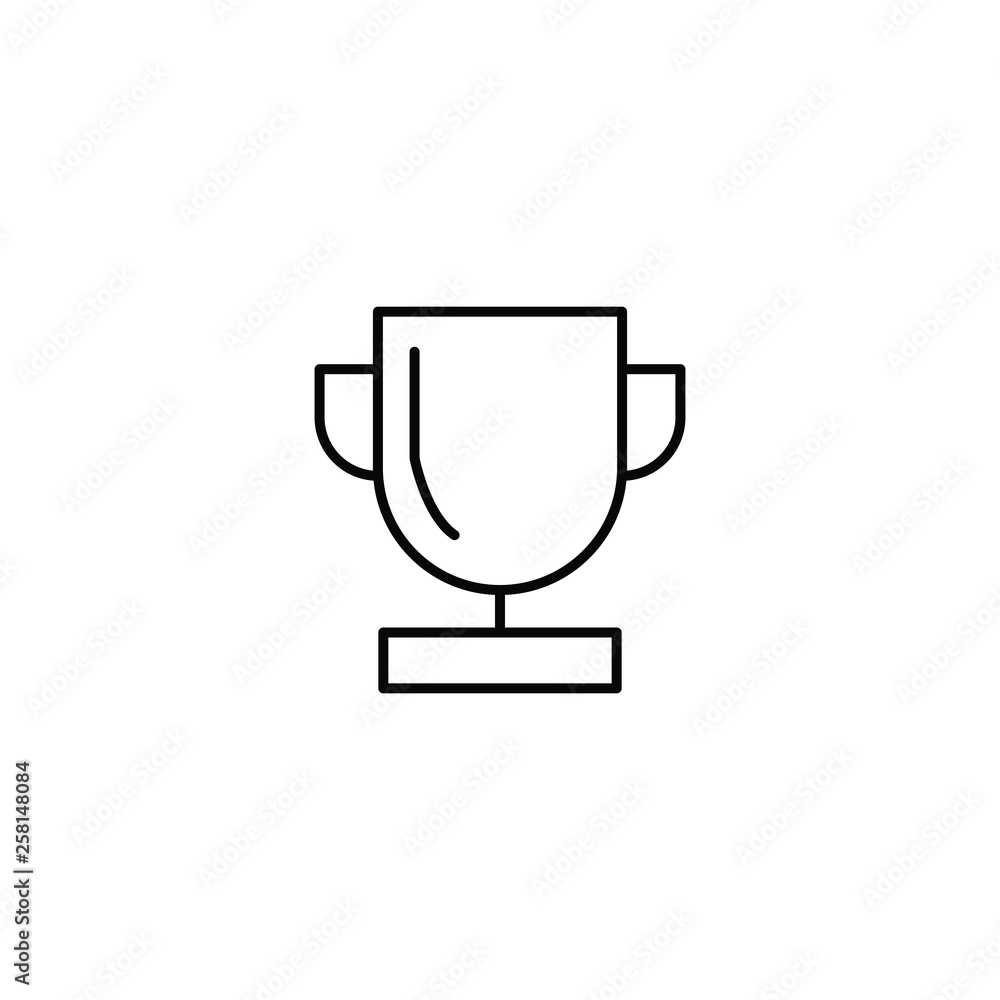 Vector cup. Thin line winner cup. Trophy cup icon. Black Cup isolated on white background. Vector cup. Thin line winner cup. Trophy cup icon. Black Cup isolated on white background.