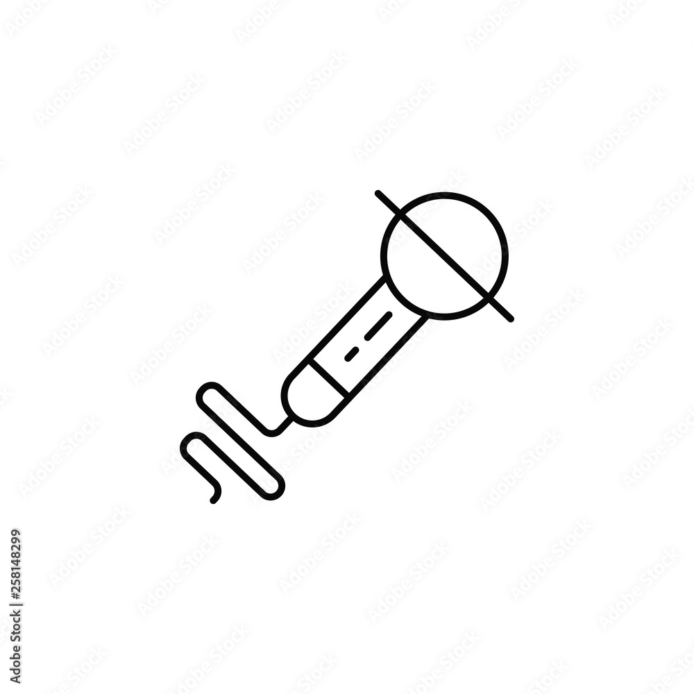 Microphone line icon, music and instrument Microphone line icon, music and instrument
