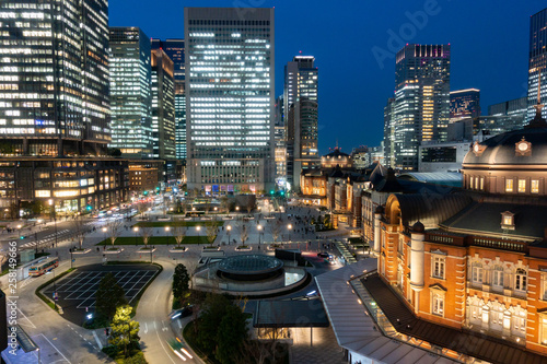 Beautiful Tokyo Station night view. © fannrei