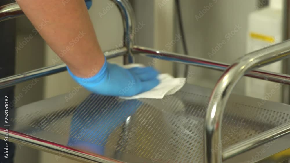 Vidéo Stock Safety procedure, antiinfective surface cleaning. Beauty