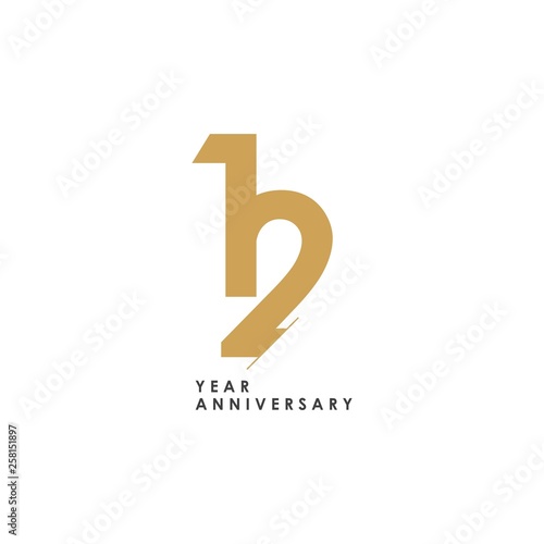 12 year Anniversary Logo Vector Template Design Illustration