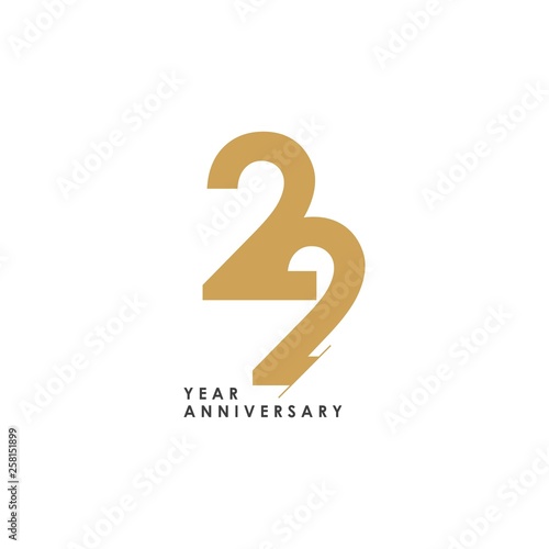 22 year Anniversary Logo Vector Template Design Illustration
