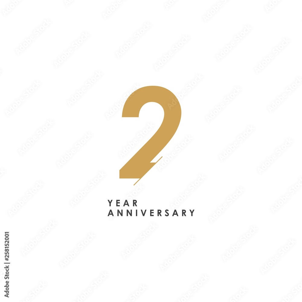 2 Year Anniversary Logo Vector Template Design Illustration Stock ベクター Adobe Stock