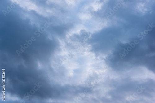 dramatic blue sky with clouds