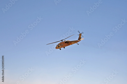 Fototapeta Naklejka Na Ścianę i Meble -  Military Rescue Helicopter in Rescue mission