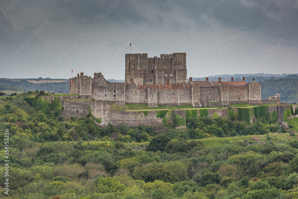 Grey clouds over Dover Castle