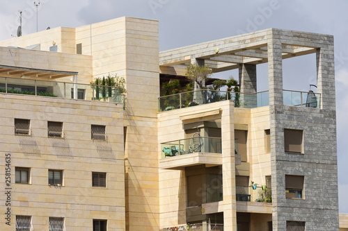 Modern living blocks in Yehud - small city in central Israel.