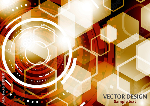 Abstract future technology business background with hexagon pattern, shine and place for your content. Vector illustration - Vector graphics