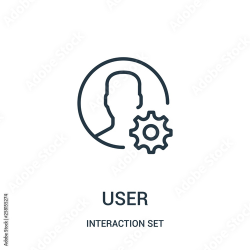 user icon vector from interaction set collection. Thin line user outline icon vector illustration.
