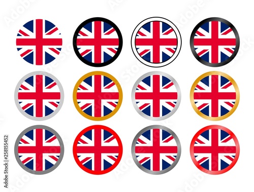 Great Britain state flag in globes