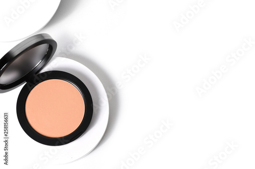 Obraz na plátně beauty skin care black product mockup package foundation blur face powder pact s