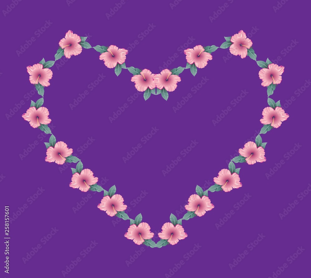 Heart floral frame vector object 