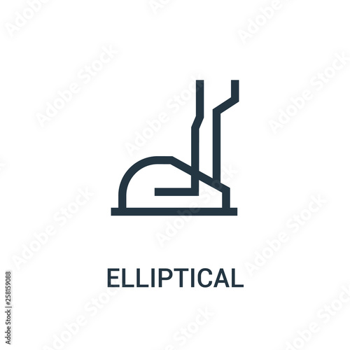 elliptical icon vector from gym collection. Thin line elliptical outline icon vector illustration.