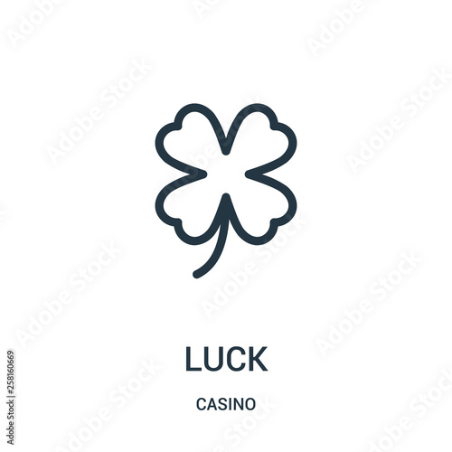 luck icon vector from casino collection. Thin line luck outline icon vector illustration.