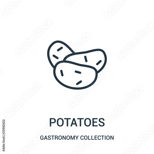 potatoes icon vector from gastronomy collection collection. Thin line potatoes outline icon vector illustration.