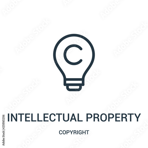 intellectual property icon vector from copyright collection. Thin line intellectual property outline icon vector illustration.