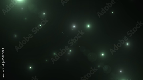 Fototapeta Naklejka Na Ścianę i Meble -  Abstract green and white glitter particles background. Luxury premium product design template backdrop. Magic light radiance. Copy space.