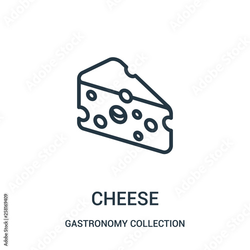 cheese icon vector from gastronomy collection collection. Thin line cheese outline icon vector illustration.