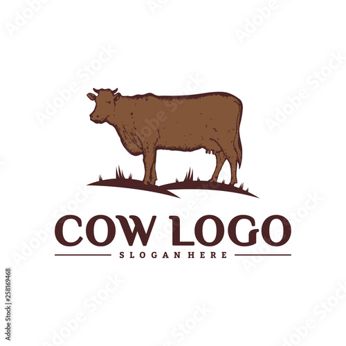 Cow Logo Design Concepts. Cow Farm Logo Template Vector. Icon Symbol