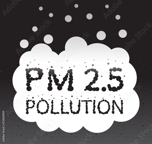 PM2.5 text ,Icon of Air pollution cloud vector illustration isolated on EPS10.