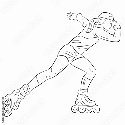 illustration inline skater. vector draw