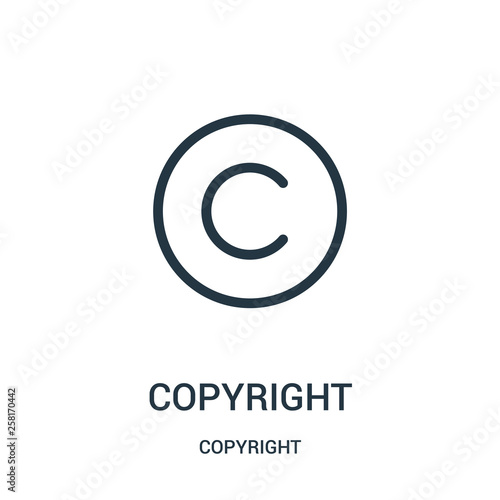 copyright icon vector from copyright collection. Thin line copyright outline icon vector illustration.