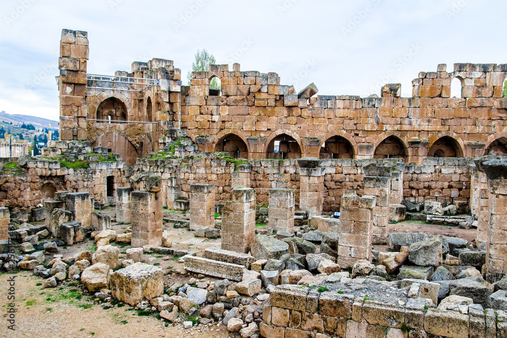 Roman city ruins of the ancient Baalbek in Lebanon