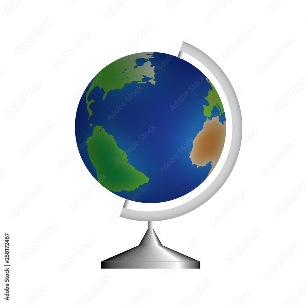 Illustrazione del mappamondo terrestre girevole