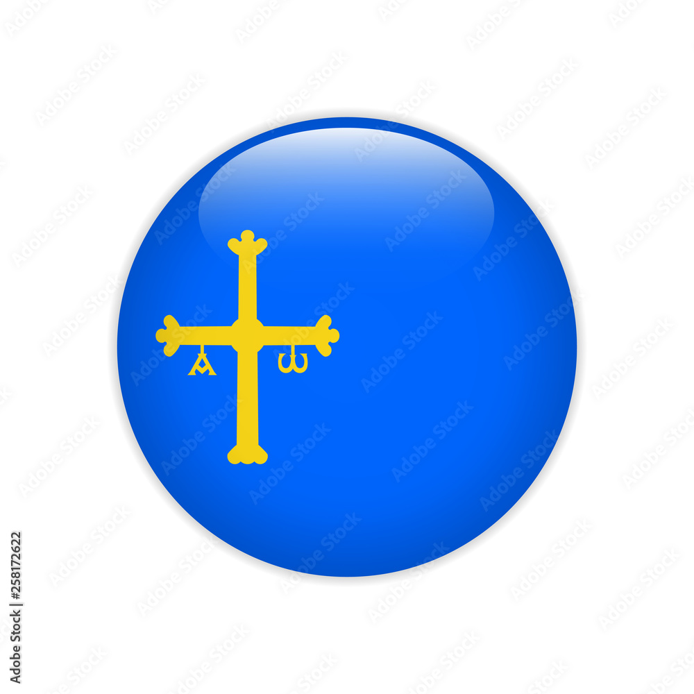 Flag Asturias button Stock Vector Adobe Stock