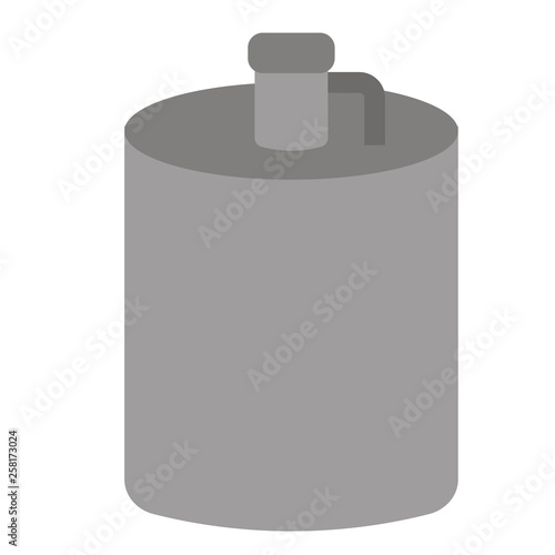 Metal flask flat illustration on white