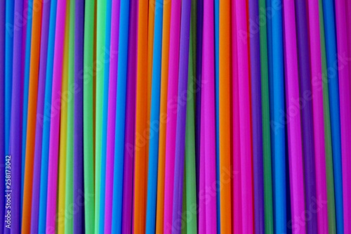 Tubes of various bright colors for all drinks