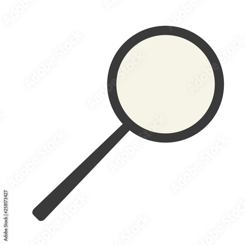 Magnifying glass flat illustration on white