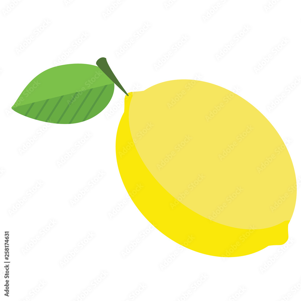 Fototapeta Lemon flat illustration on white