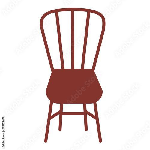 Brown chair flat illustration on white