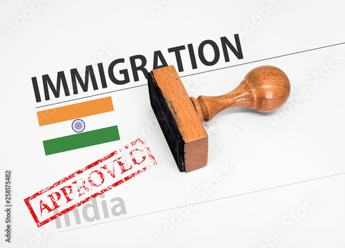 Wallpaper Mural Approved Immigration India application form with rubber stamp Torontodigital.ca