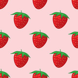 seamless pattern with strawberries, fruits, berries