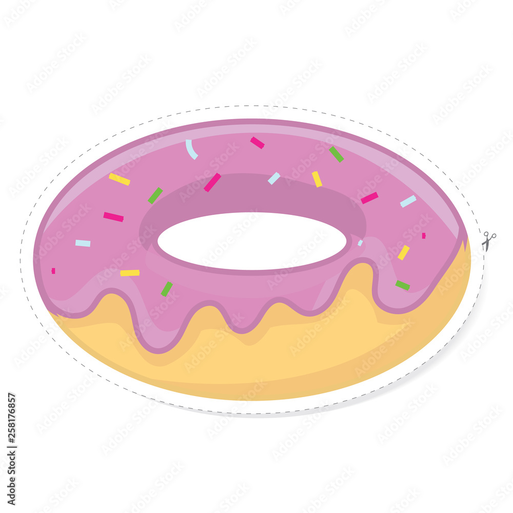 sticker with donut vector sticker with donut vector