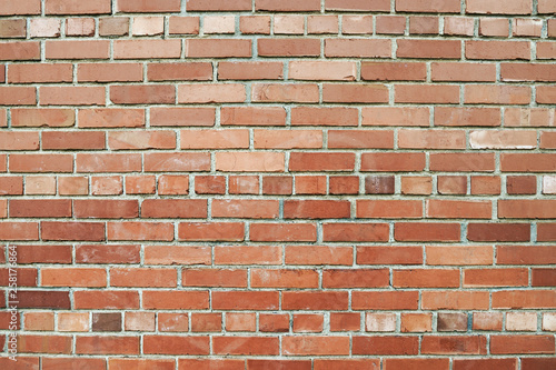 Old red brick wall background