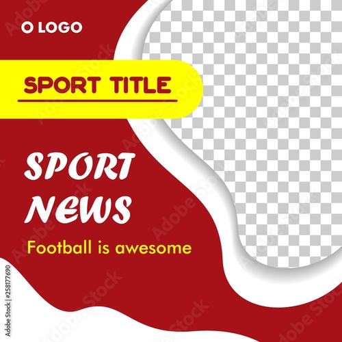 Social Media Sport Post Template Design Vector