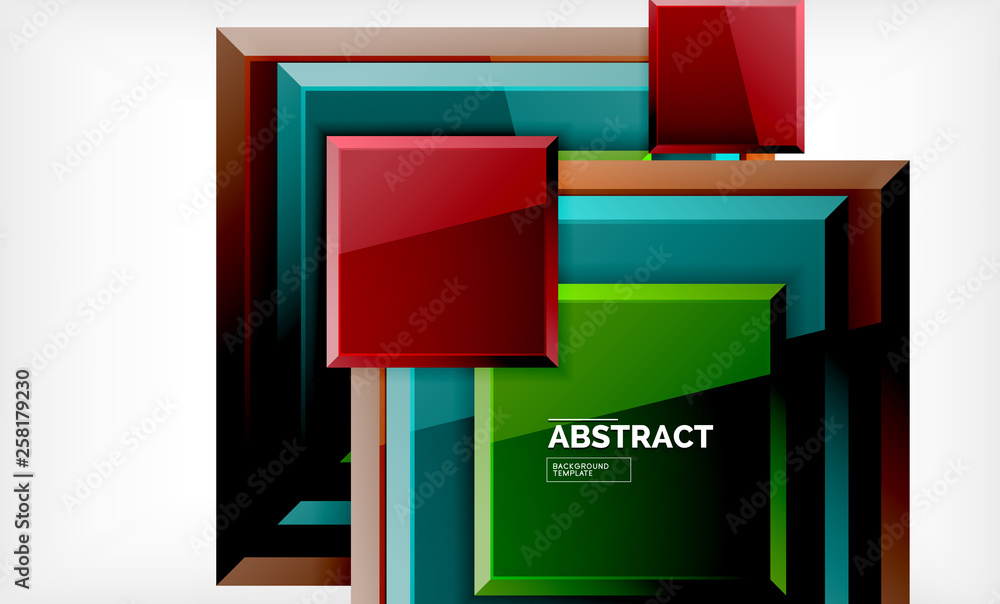 Square abstract background, glossy geometric design Square abstract background, glossy geometric design